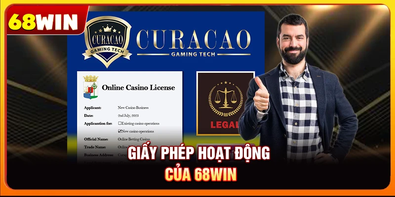 Giấy phép hoạt động của 68win